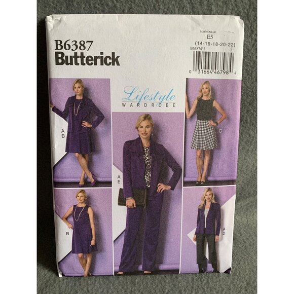 Butterick Misses Dress Jacket Pants Sewing Pattern sz 14-22 B6387 - uncut - Picture 1 of 4